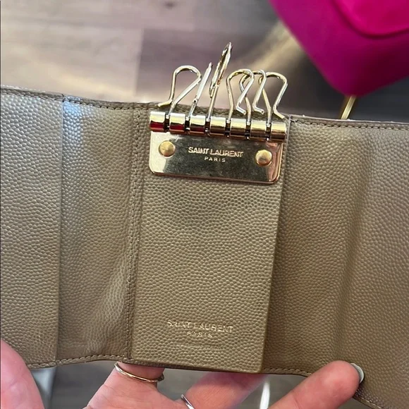 Yves Saint Laurent Tan Leather Key Holder